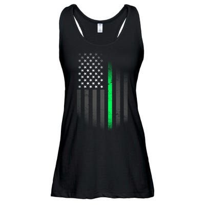 St. Patrick's Day Thin Green Line Flag Ladies Essential Flowy Tank