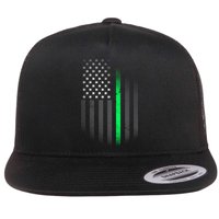 St. Patrick's Day Thin Green Line Flag Flat Bill Trucker Hat