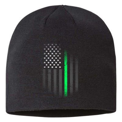 St. Patrick's Day Thin Green Line Flag Sustainable Beanie