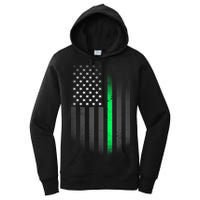 St. Patrick's Day Thin Green Line Flag Women's Pullover Hoodie