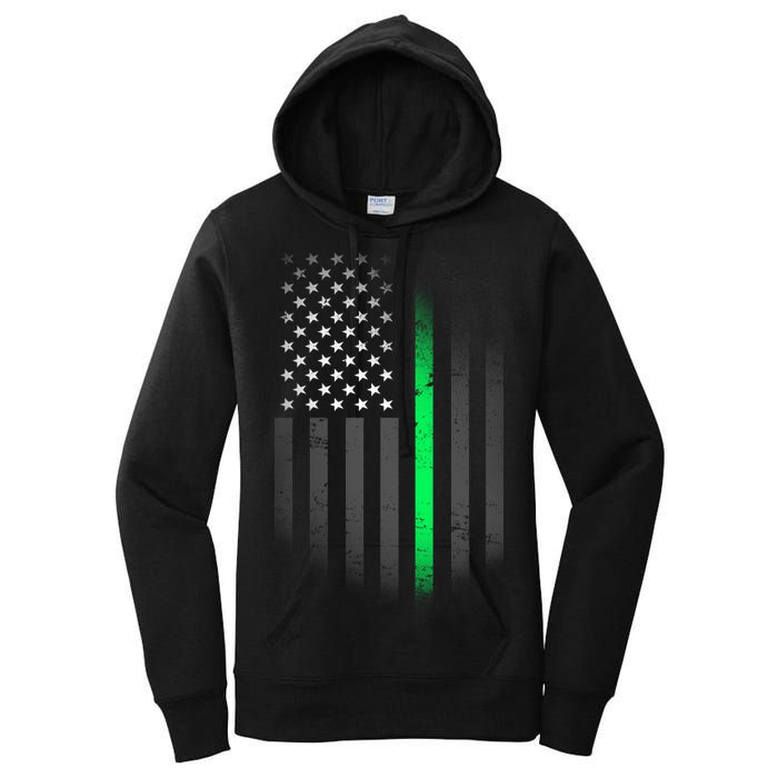 St. Patrick's Day Thin Green Line Flag Women's Pullover Hoodie