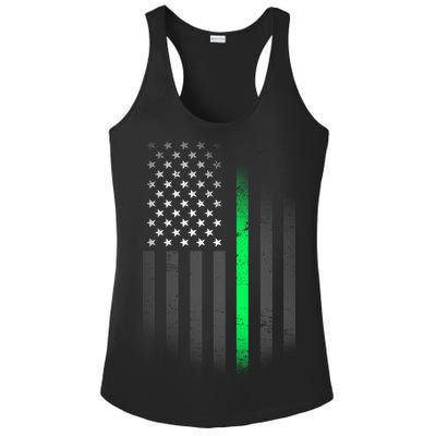 St. Patrick's Day Thin Green Line Flag Ladies PosiCharge Competitor Racerback Tank