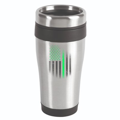 St. Patrick's Day Thin Green Line Flag 16oz Travel Tumbler