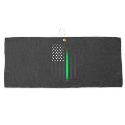 St. Patrick's Day Thin Green Line Flag Large Microfiber Waffle Golf Towel