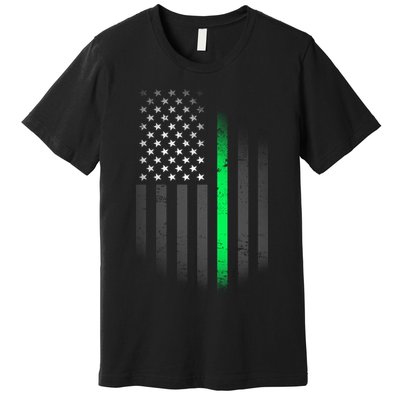 St. Patrick's Day Thin Green Line Flag Premium T-Shirt