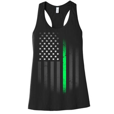 St. Patrick's Day Thin Green Line Flag Women's Racerback Tank