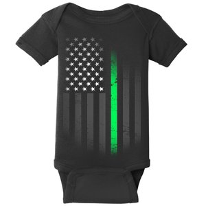 St. Patrick's Day Thin Green Line Flag Baby Bodysuit