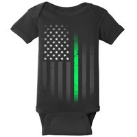 St. Patrick's Day Thin Green Line Flag Baby Bodysuit