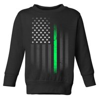 St. Patrick's Day Thin Green Line Flag Toddler Sweatshirt