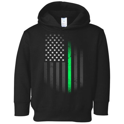 St. Patrick's Day Thin Green Line Flag Toddler Hoodie