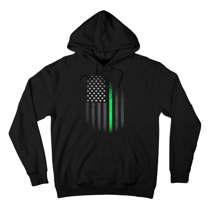 St. Patrick's Day Thin Green Line Flag Tall Hoodie