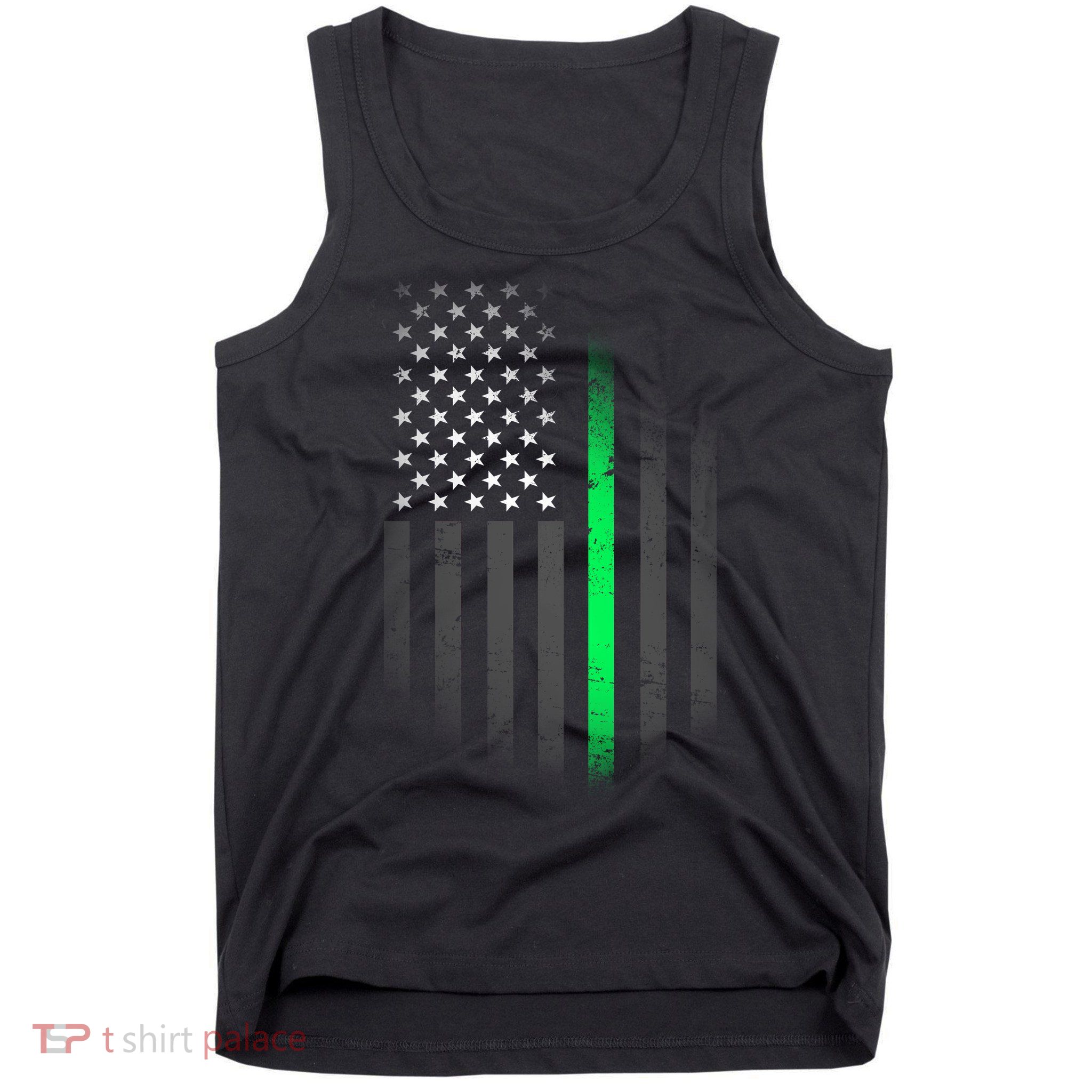 St. Patrick's Day Thin Green Line Flag Tank Top
