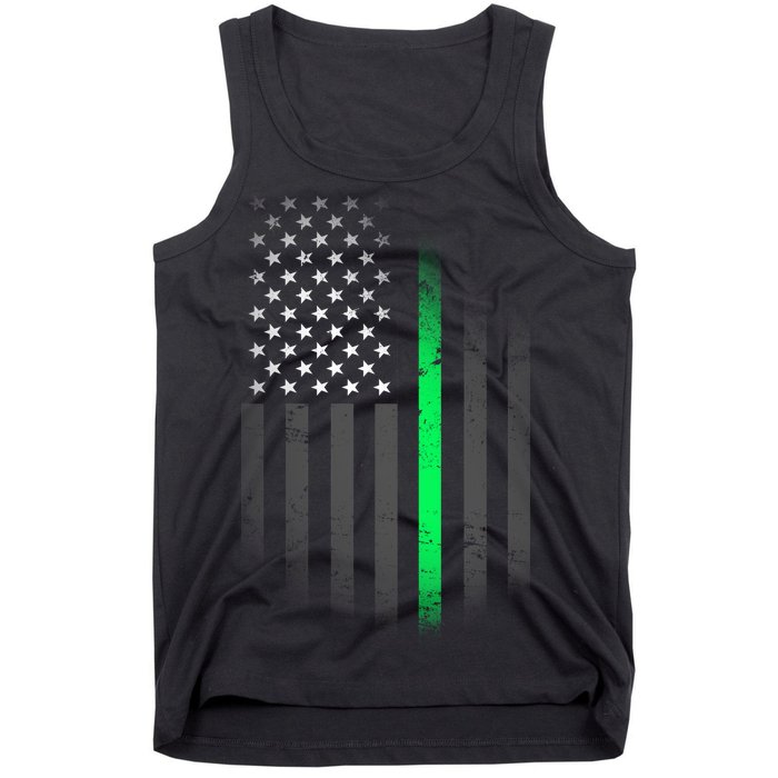 St. Patrick's Day Thin Green Line Flag Tank Top