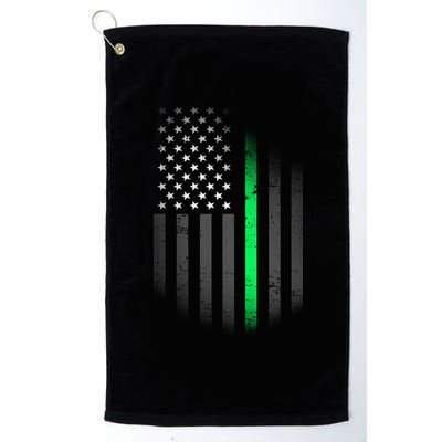 St. Patrick's Day Thin Green Line Flag Platinum Collection Golf Towel