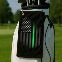 St. Patrick's Day Thin Green Line Flag Golf Towel