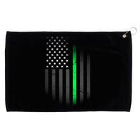 St. Patrick's Day Thin Green Line Flag Grommeted Golf Towel