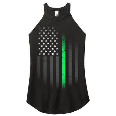 St. Patrick's Day Thin Green Line Flag Women's Perfect Tri Rocker Tank