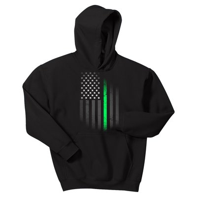 St. Patrick's Day Thin Green Line Flag Kids Hoodie