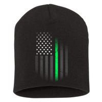 St. Patrick's Day Thin Green Line Flag Short Acrylic Beanie