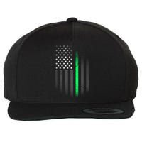 St. Patrick's Day Thin Green Line Flag Wool Snapback Cap