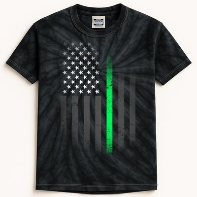 St. Patrick's Day Thin Green Line Flag Kids Tie-Dye T-Shirt