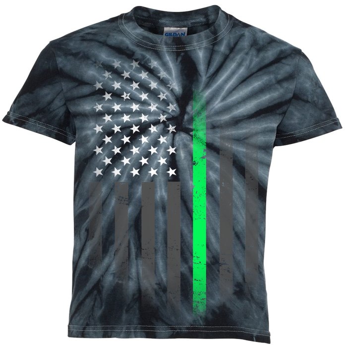 St. Patrick's Day Thin Green Line Flag Kids Tie-Dye T-Shirt