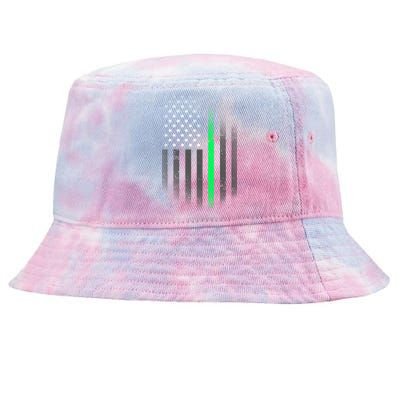 St. Patrick's Day Thin Green Line Flag Tie-Dyed Bucket Hat