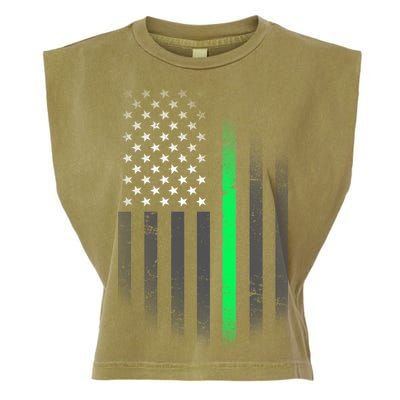 St. Patrick's Day Thin Green Line Flag Garment-Dyed Women's Muscle Tee