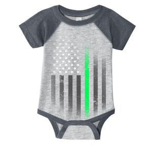 St. Patrick's Day Thin Green Line Flag Infant Baby Jersey Bodysuit