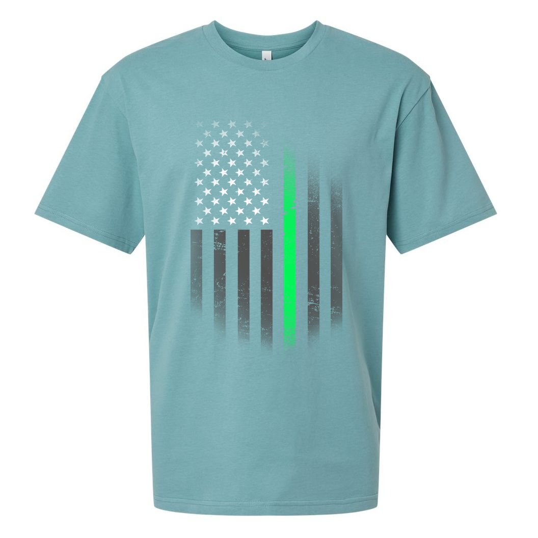 St. Patrick's Day Thin Green Line Flag Sueded Cloud Jersey T-Shirt