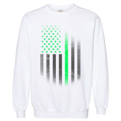 St. Patrick's Day Thin Green Line Flag Garment-Dyed Sweatshirt