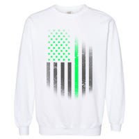 St. Patrick's Day Thin Green Line Flag Garment-Dyed Sweatshirt