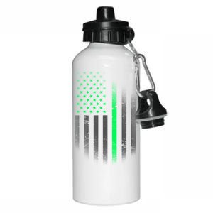 St. Patrick's Day Thin Green Line Flag Aluminum Water Bottle