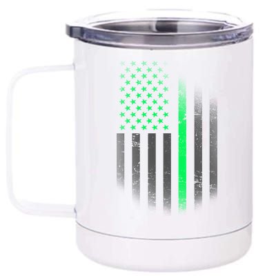 St. Patrick's Day Thin Green Line Flag 12 oz Stainless Steel Tumbler Cup