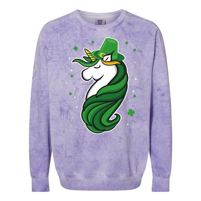 St. Patrick's Day Unicorn Colorblast Crewneck Sweatshirt