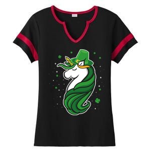 St. Patrick's Day Unicorn Ladies Halftime Notch Neck Tee