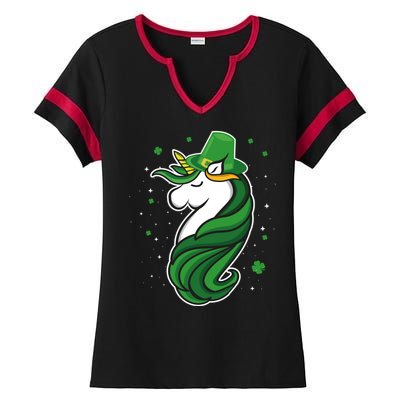 St. Patrick's Day Unicorn Ladies Halftime Notch Neck Tee