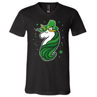 St. Patrick's Day Unicorn V-Neck T-Shirt