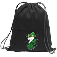 St. Patrick's Day Unicorn Sweatshirt Cinch Pack Bag