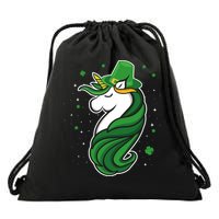 St. Patrick's Day Unicorn Drawstring Bag