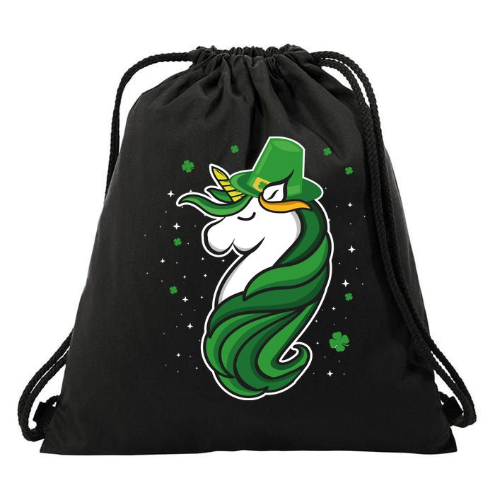 St. Patrick's Day Unicorn Drawstring Bag