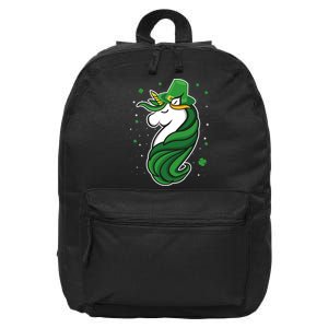 St. Patrick's Day Unicorn 16 in Basic Backpack