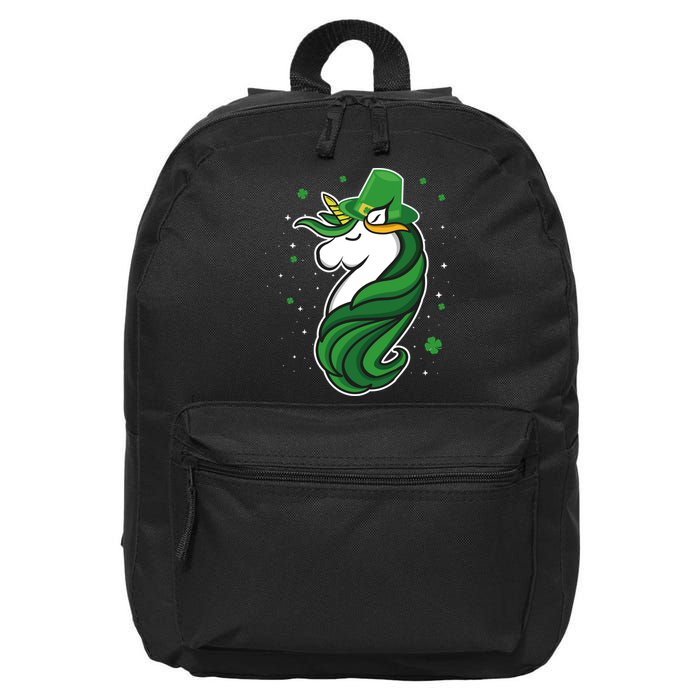 St. Patrick's Day Unicorn 16 in Basic Backpack