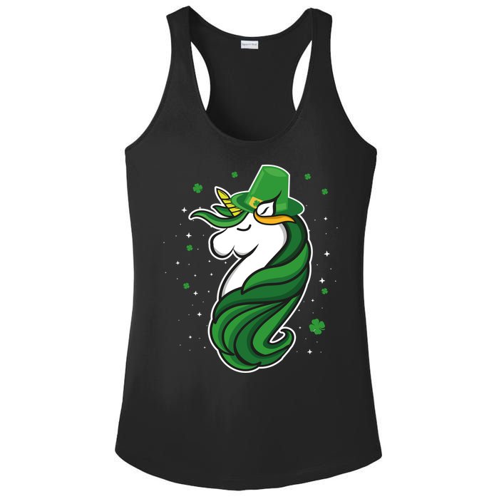 St. Patrick's Day Unicorn Ladies PosiCharge Competitor Racerback Tank