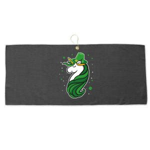 St. Patrick's Day Unicorn Large Microfiber Waffle Golf Towel