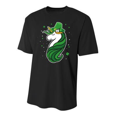 St. Patrick's Day Unicorn Youth Performance Sprint T-Shirt