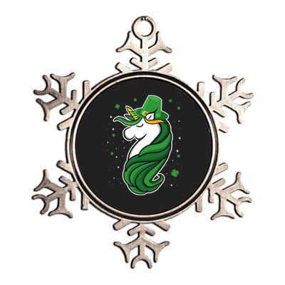 St. Patrick's Day Unicorn Metallic Star Ornament