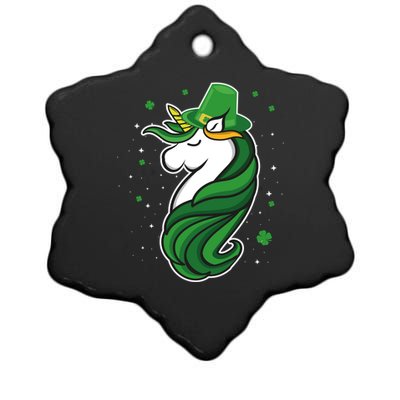 St. Patrick's Day Unicorn Ceramic Star Ornament