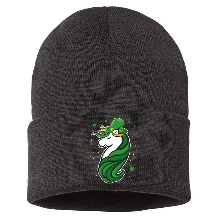 St. Patrick's Day Unicorn Sustainable Knit Beanie