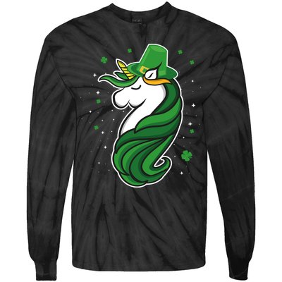 St. Patrick's Day Unicorn Tie-Dye Long Sleeve Shirt